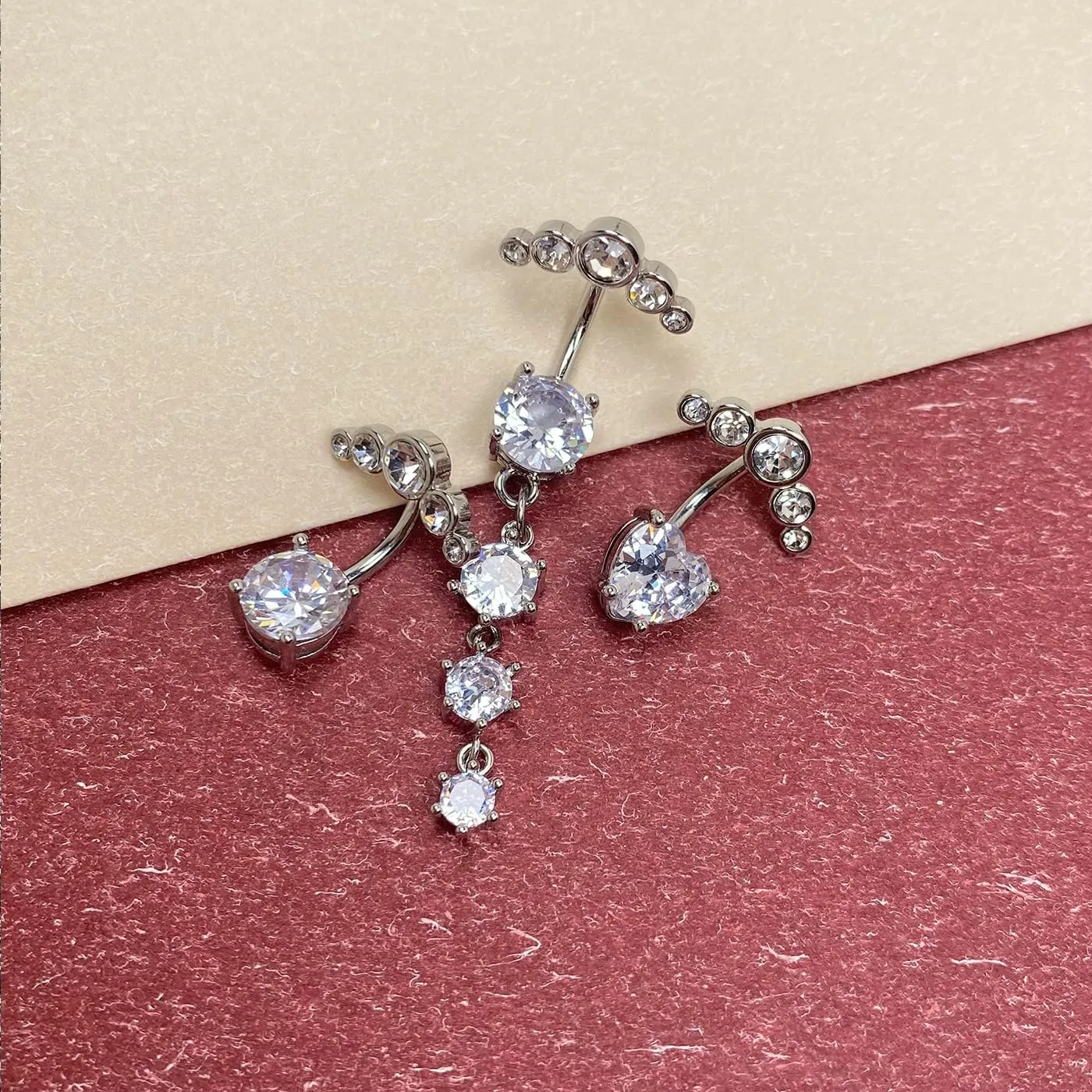 JFORYOU 1/4 Inch Short Belly Button Rings 14G 6mm Stainless Steel Short Belly Navel Button Rings for Women Men
