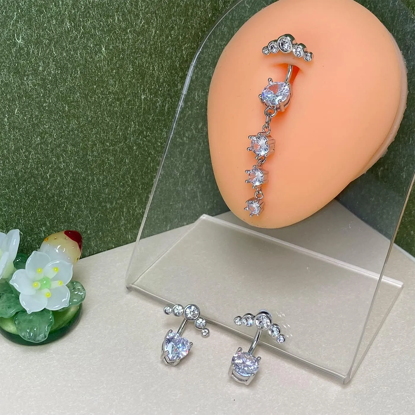 JFORYOU 1/4 Inch Short Belly Button Rings 14G 6mm Stainless Steel Short Belly Navel Button Rings for Women Men
