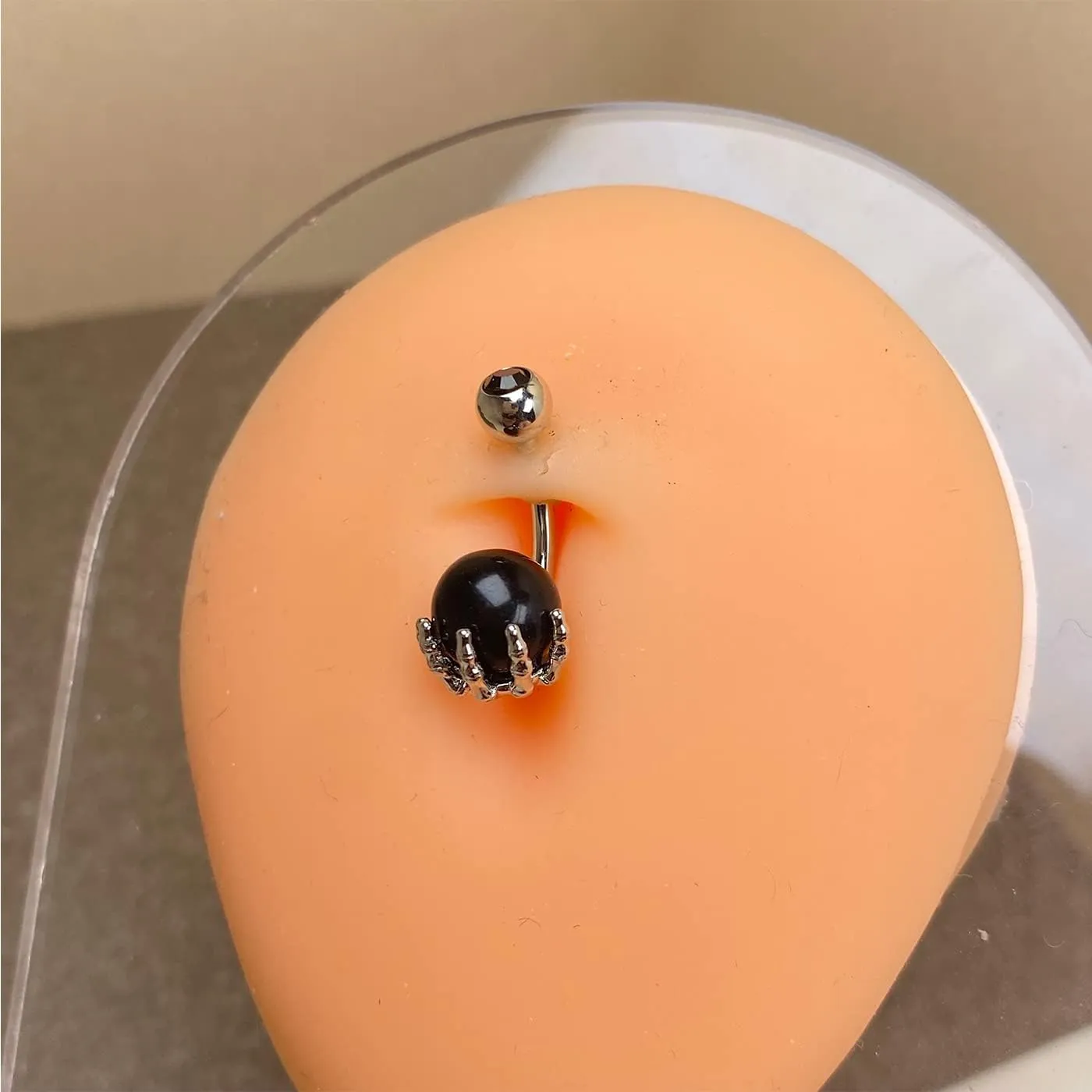 JFORYOU Belly Button Rings Stainless Steel 14G CZ Opal Navel Rings Barbells Women Girls Belly Piercing Jewelry