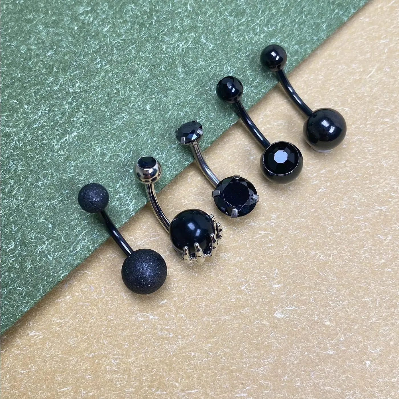 JFORYOU Belly Button Rings Stainless Steel 14G CZ Opal Navel Rings Barbells Women Girls Belly Piercing Jewelry