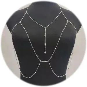 JFORYOU Nipple Rings with Body Chain Waist Chest Chain 14G Nipple Piercing Barbell Nipplerings Body Piercing Jewelry for Women