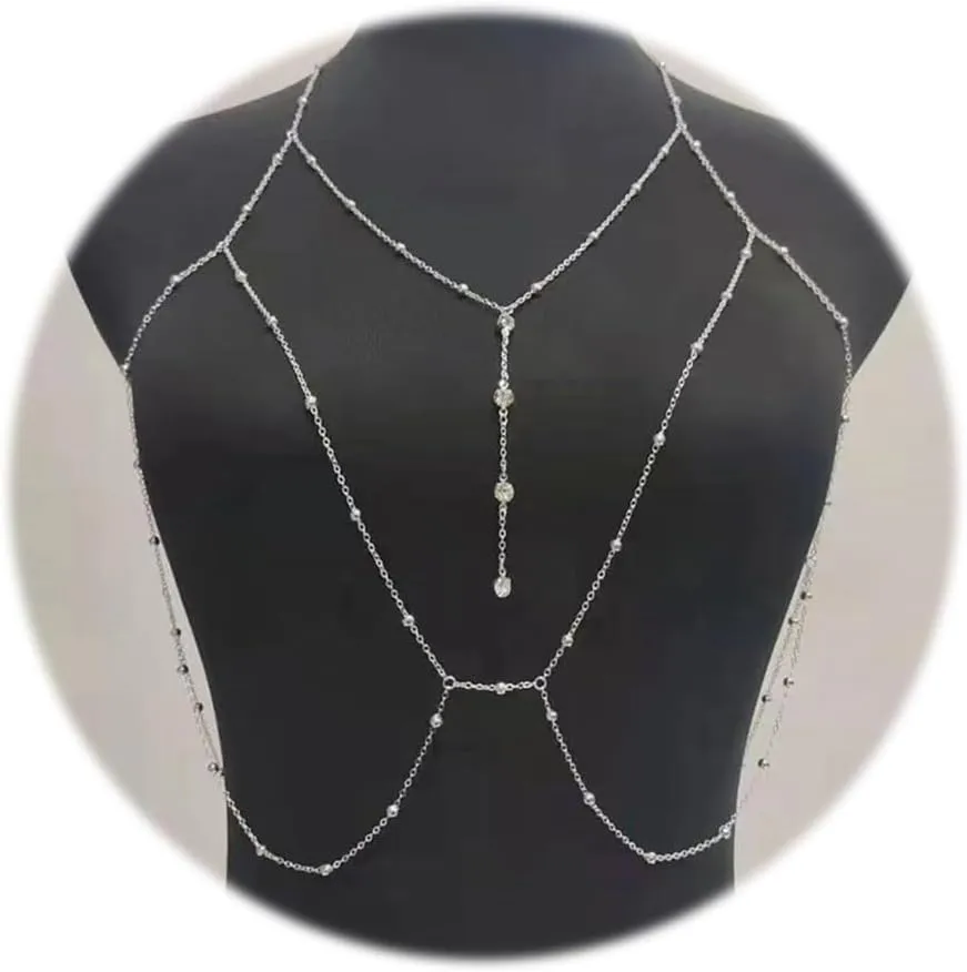 JFORYOU Nipple Rings with Body Chain Waist Chest Chain 14G Nipple Piercing Barbell Nipplerings Body Piercing Jewelry for Women
