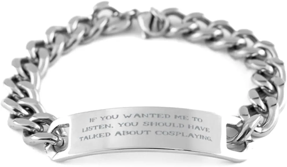 Joke Cosplaying Cuban Chain Bracelet, If You Wanted Me to Listen, You, Present For Friends, Appreciation Gifts From Friends, Friendship bracelets, Best friend bracelets, Cuban link bracelet, Gold