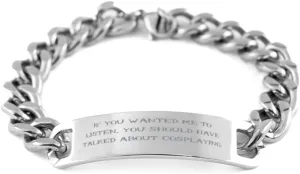 Joke Cosplaying Cuban Chain Bracelet, If You Wanted Me to Listen, You, Present For Friends, Appreciation Gifts From Friends, Friendship bracelets, Best friend bracelets, Cuban link bracelet, Gold