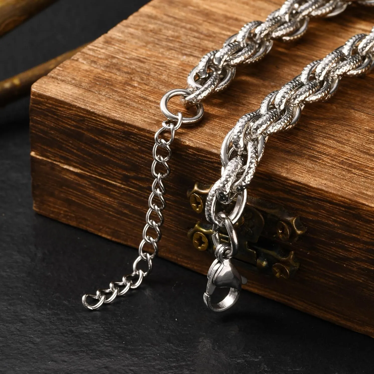 Jude Jewelers Retro Vintage Stainless Steel Snake Style Braided Chain Bracelet