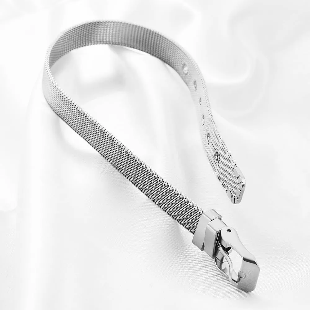 Jude Jewelers Stainless Steel Adjutable Wire Mesh Watch Band Style Bangle Bracelet