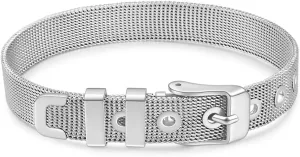 Jude Jewelers Stainless Steel Adjutable Wire Mesh Watch Band Style Bangle Bracelet