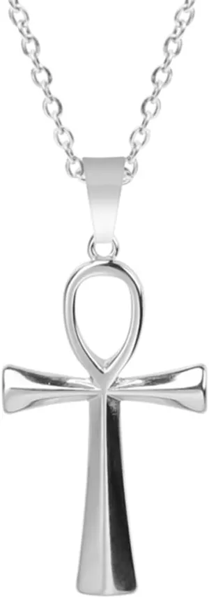 Jude Jewelers Stainless Steel Ankh Cross Religious Classic Plain Prayer Pendant Necklace