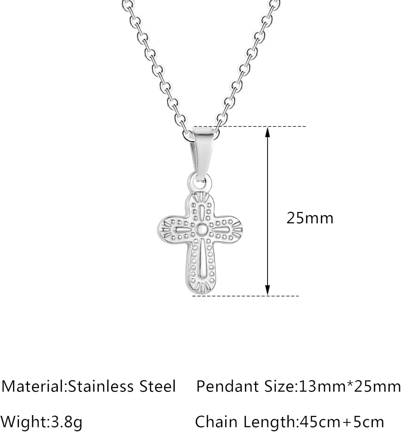 Jude Jewelers Stainless Steel Chrisitan Cross Religious Wedding Statement Party Holiday Necklace