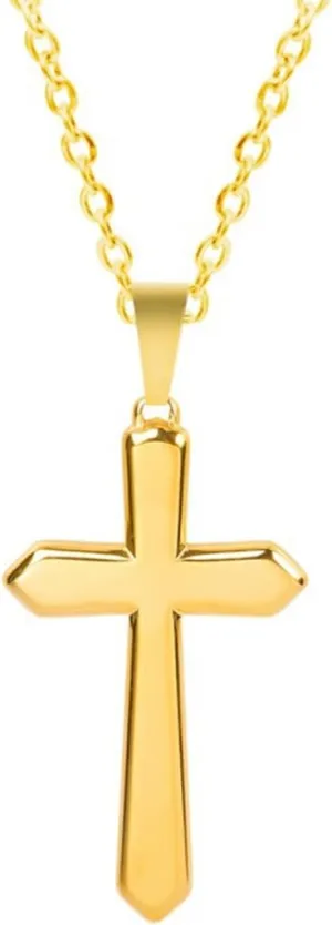 Jude Jewelers Stainless Steel Classic Plain Christian Cross Religious Church Prayer Pendant Necklace