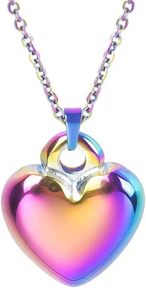 Jude Jewelers Stainless Steel Classical Big Heart Pendant Wedding Festival Season Holiday Necklace