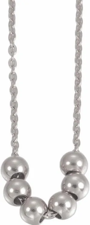Jude Jewelers Stainless Steel Floating Sliding Ball Charms Collar Statement Necklace