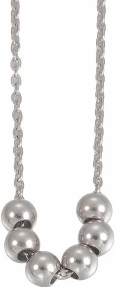 Jude Jewelers Stainless Steel Floating Sliding Ball Charms Collar Statement Necklace