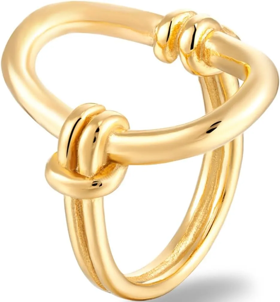 Jude Jewelers Stainless Steel Oval Shaped Open Karma Style Promise Anniversary Statement Wrap Ring