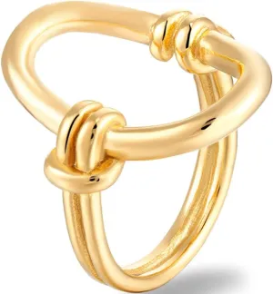 Jude Jewelers Stainless Steel Oval Shaped Open Karma Style Promise Anniversary Statement Wrap Ring