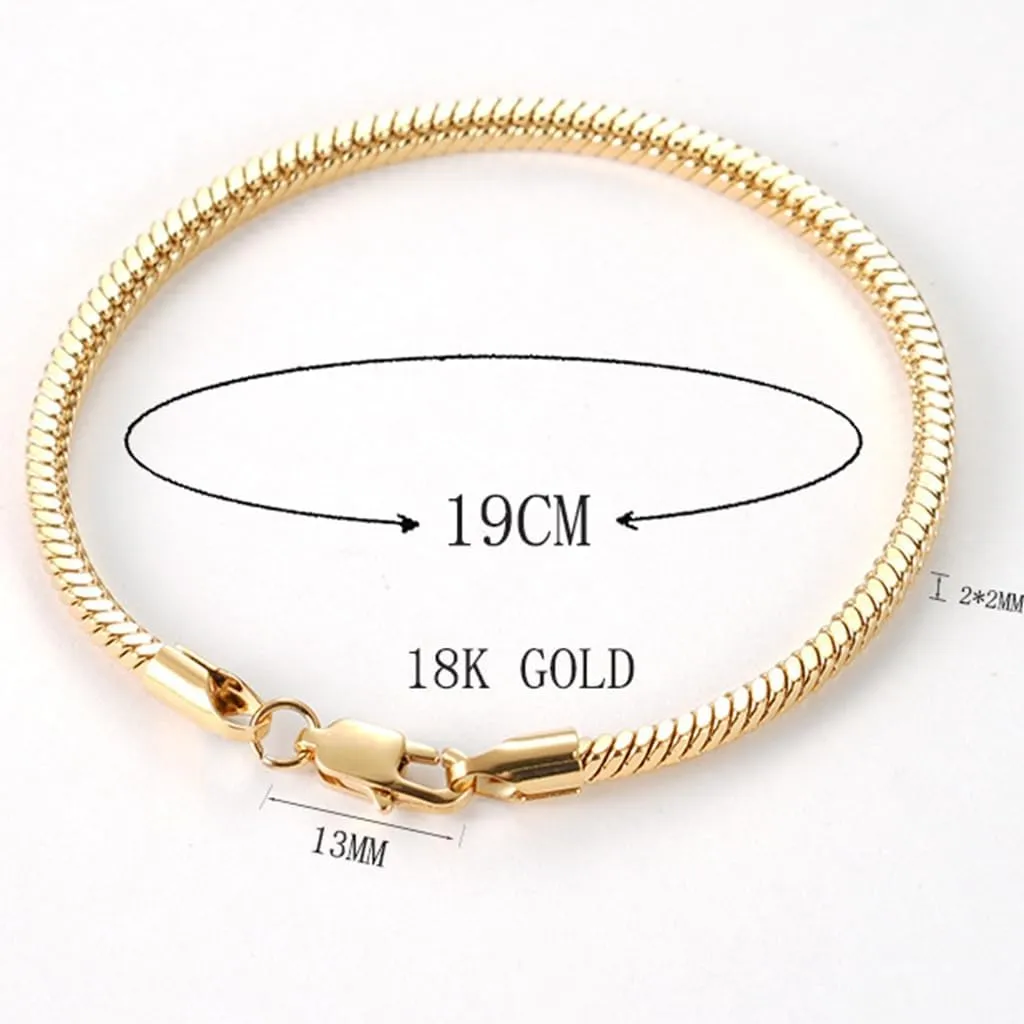 Jude Jewelers Stainless Steel Snake Chain Style Bangle Bracelet