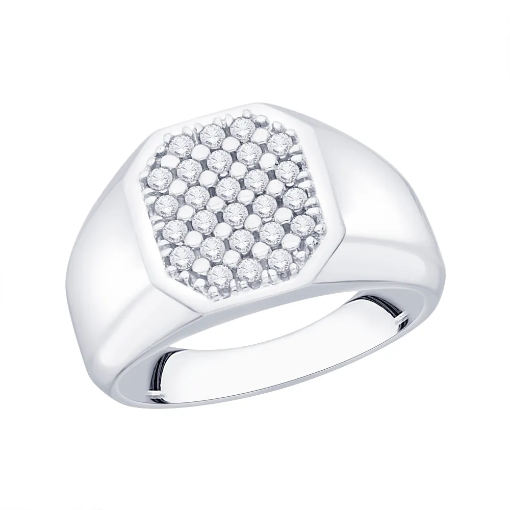 KATARINA 1/2 cttw Prong Set Cluster Diamond Men's Ring