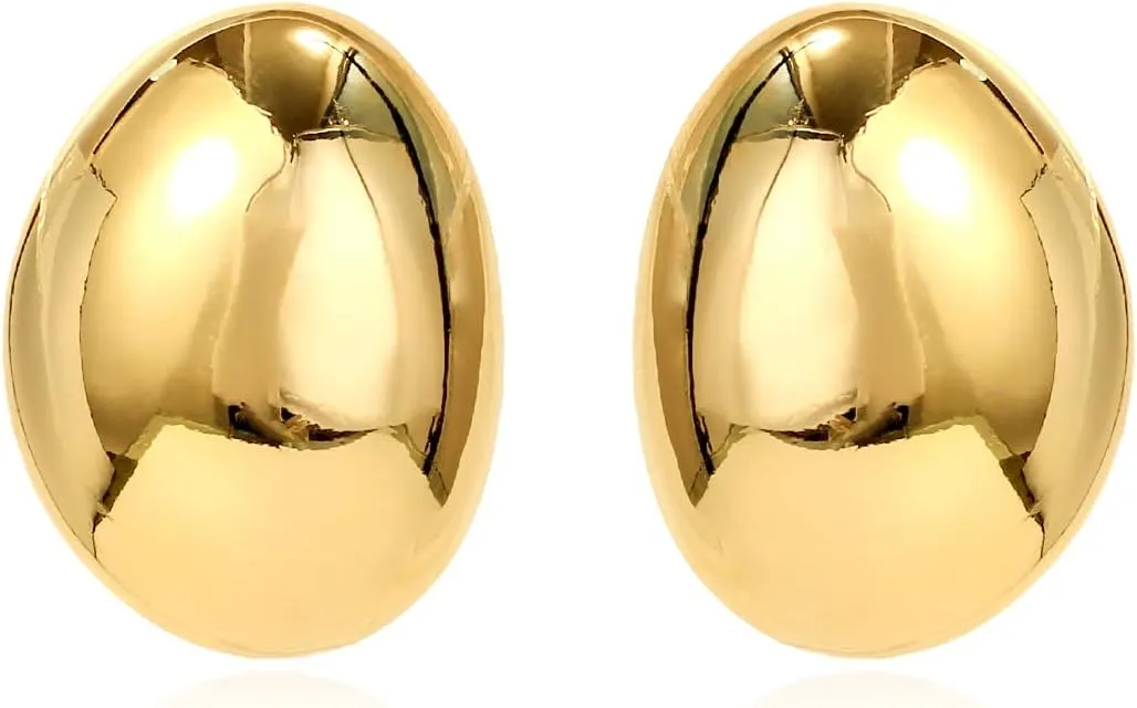 KELMALL 14K Gold Hoop Earrings for Women, Hypoallergenic Chunky Teardrop Round Non Tarnish Drop Statement Earrings for Sensitive Ears