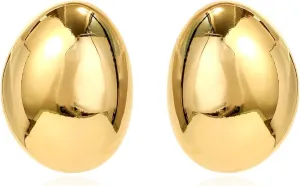 KELMALL 14K Gold Hoop Earrings for Women, Hypoallergenic Chunky Teardrop Round Non Tarnish Drop Statement Earrings for Sensitive Ears