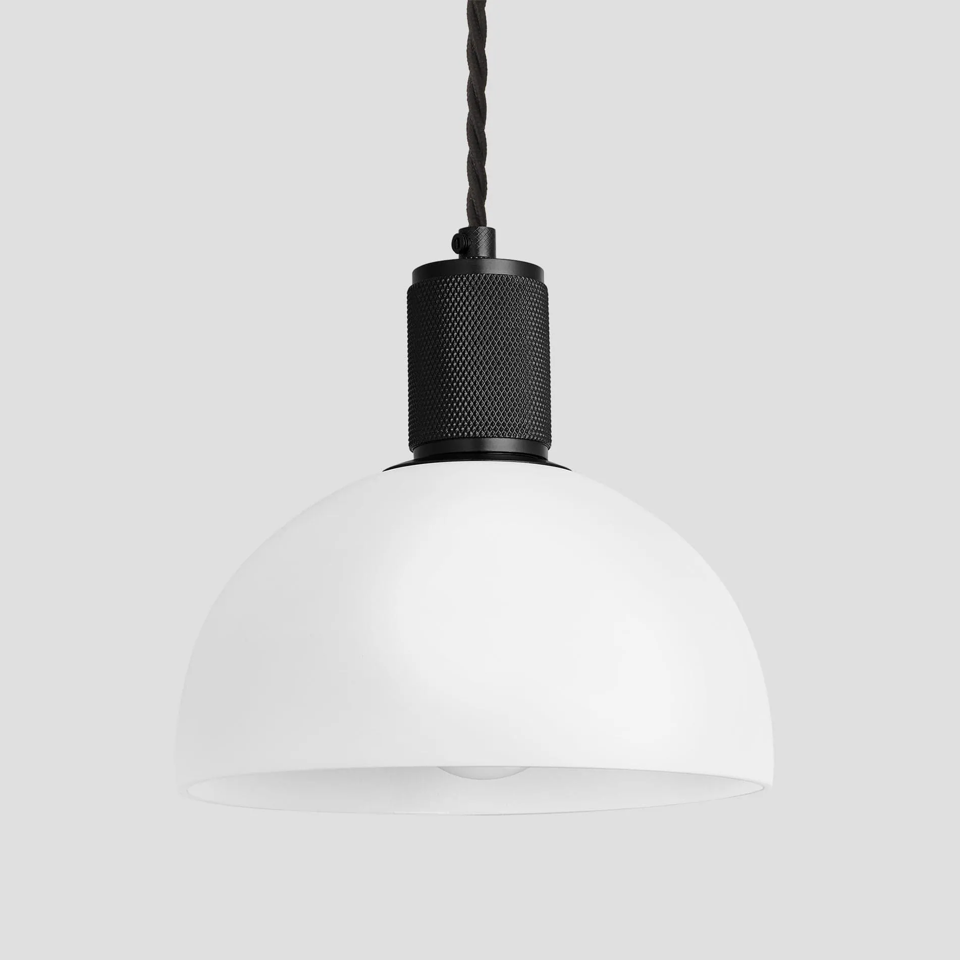 Knurled Opal Glass Dome Pendant Light - 8 Inch