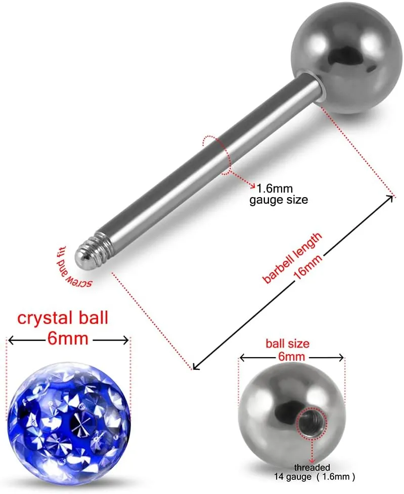 Lavender Epoxy Multi Crystal Stone Tongue Ring