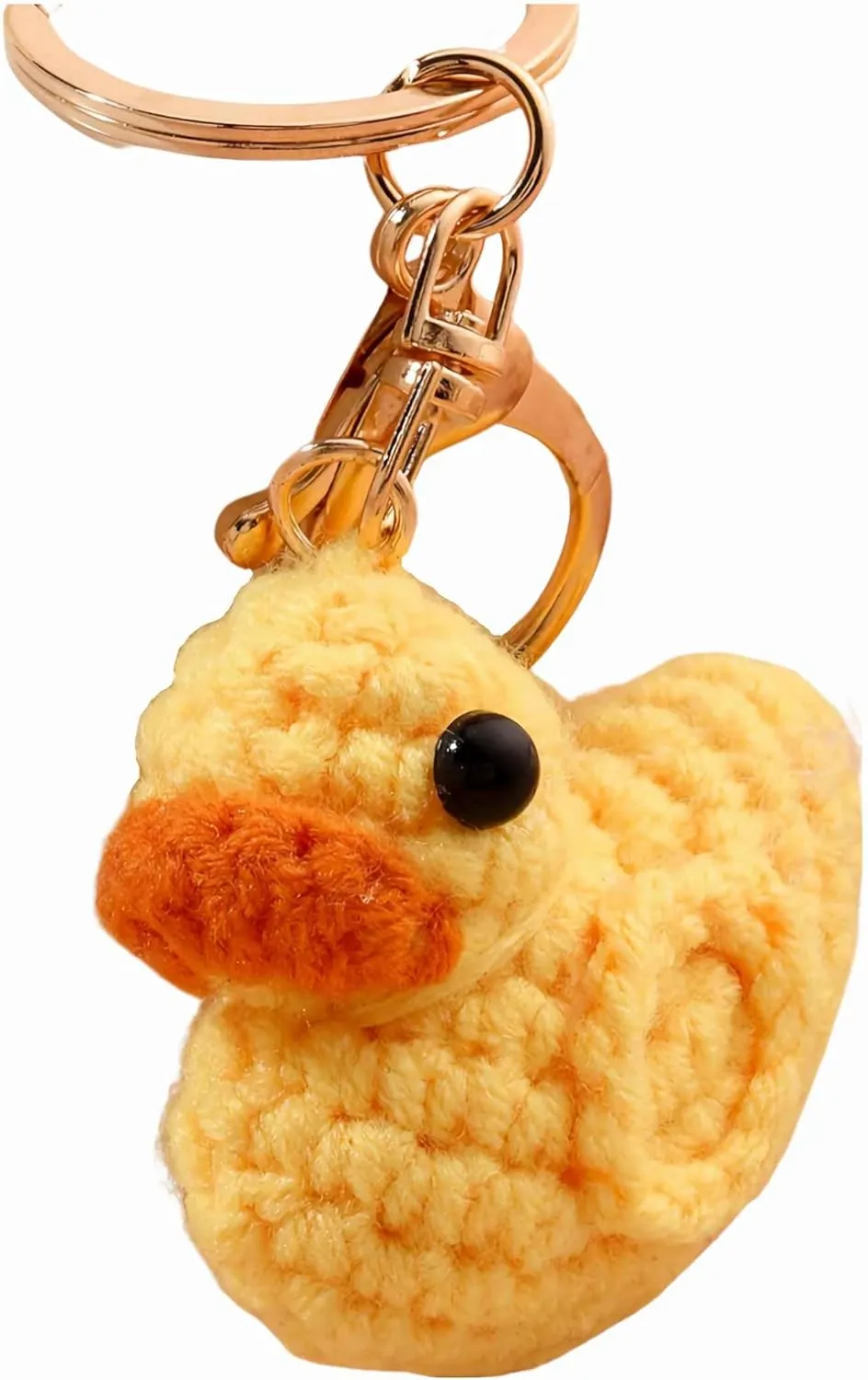 Lefe Liee crochet duck keychain, cute plush animal key chain for backpacks, bag accessories charms kawaii duck jewelry gifts