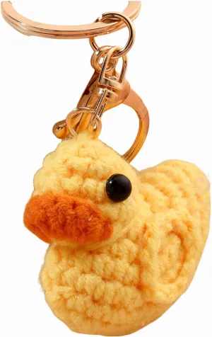Lefe Liee crochet duck keychain, cute plush animal key chain for backpacks, bag accessories charms kawaii duck jewelry gifts