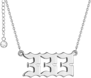 LEGENSTAR Angel Number Necklace 111 222 333 444 555 666 777 888 999 Necklace Gold silver Stainless Steel Angel Necklace with Simulated Diamond End Extra Chain Necklaces for Women