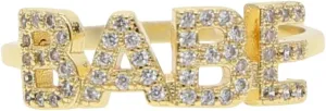 Letter Ring Cz Gold Color Filled Babe Boss Hope Faith Custom Letters Fashion Rings
