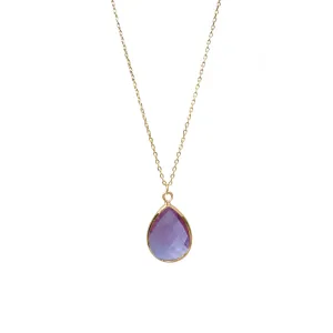 Lilac Teardrop Necklace