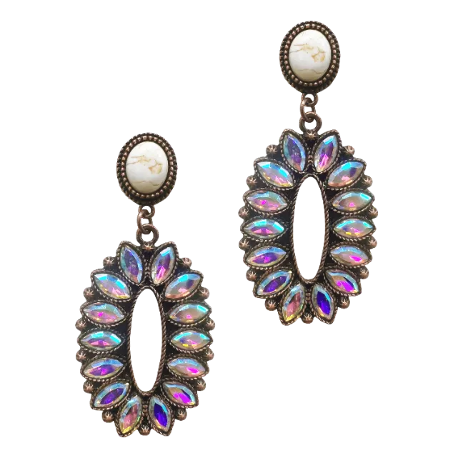 Linked To You Aurora Borealis Copper Drop Earrings