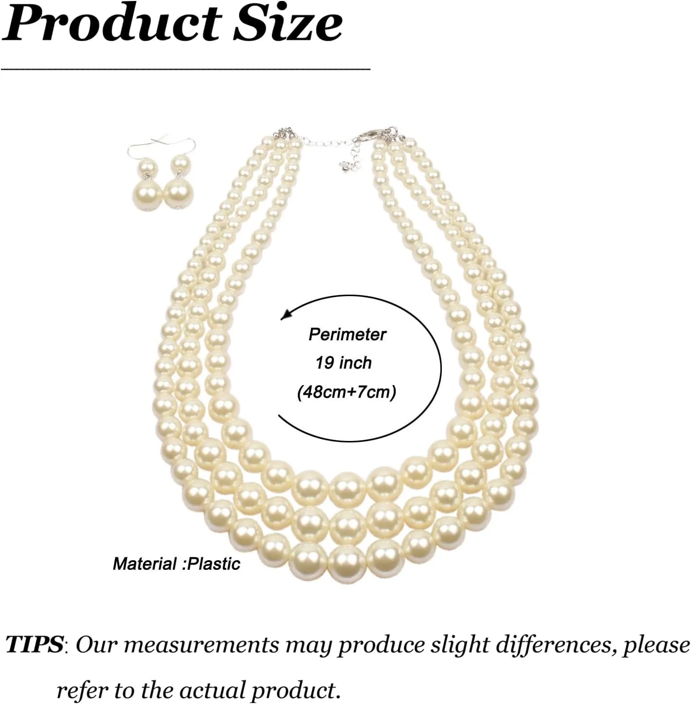 Long tiantian Pearl Choker Necklace Chunky Pearl Statement Necklace Bracelets Earrings for Women Trendy Red/White/Pink Mrs Roper Jewelry Set for Women Bridal Accessories