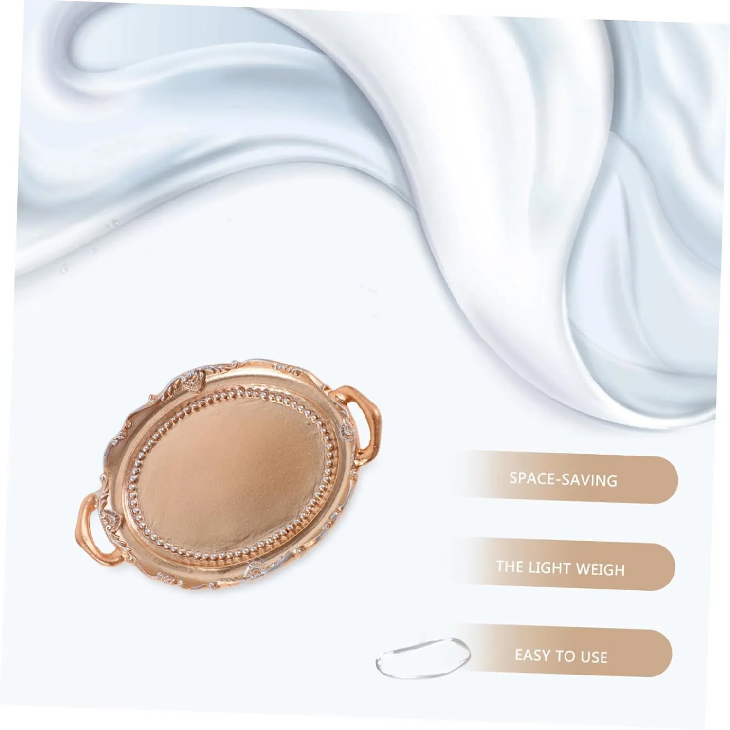Luxurious Oval Resin Jewelry Dish Trinket Display Tray for Desktop Decor