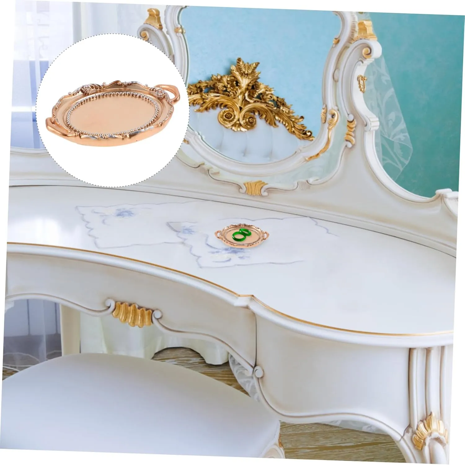 Luxurious Oval Resin Jewelry Dish Trinket Display Tray for Desktop Decor