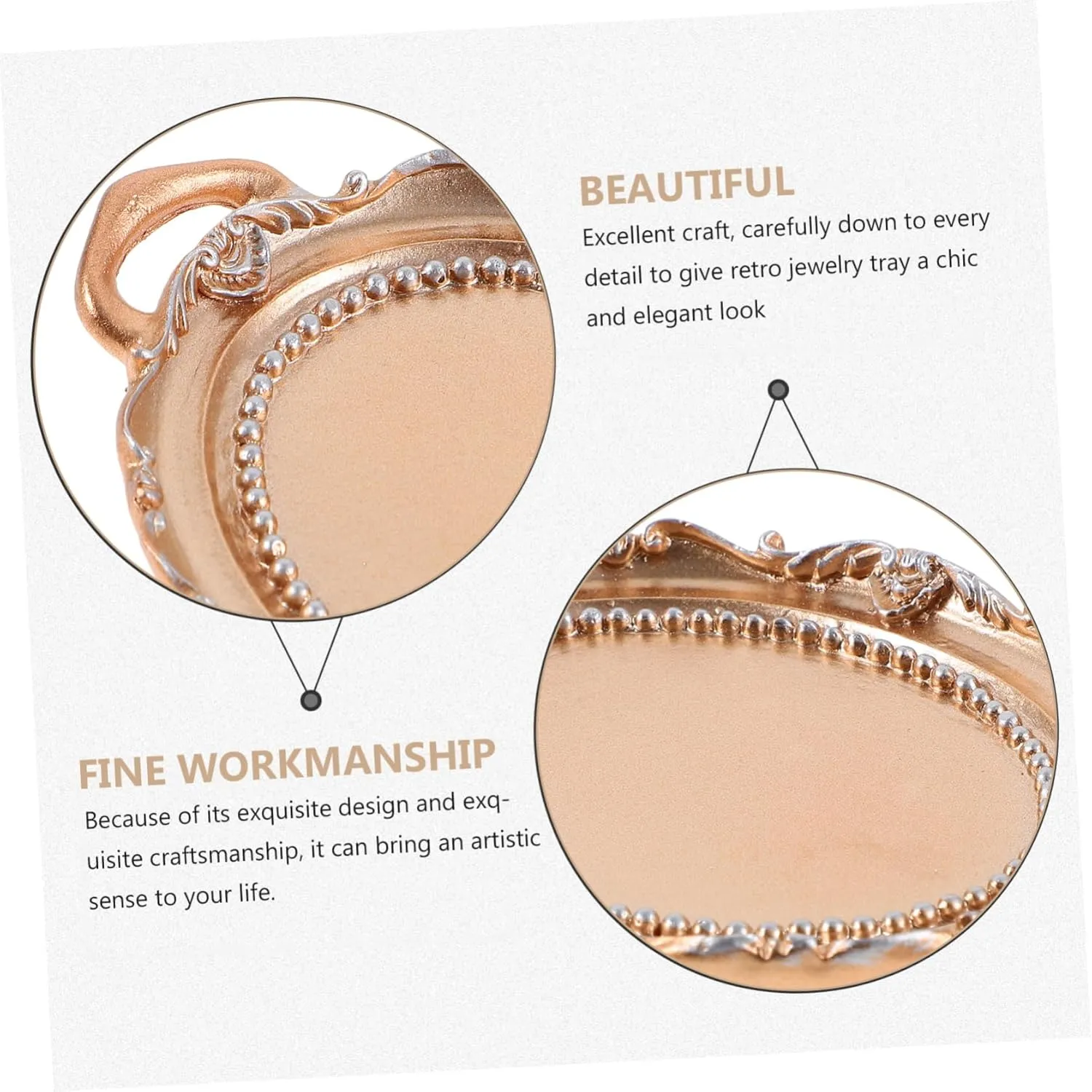 Luxurious Oval Resin Jewelry Dish Trinket Display Tray for Desktop Decor