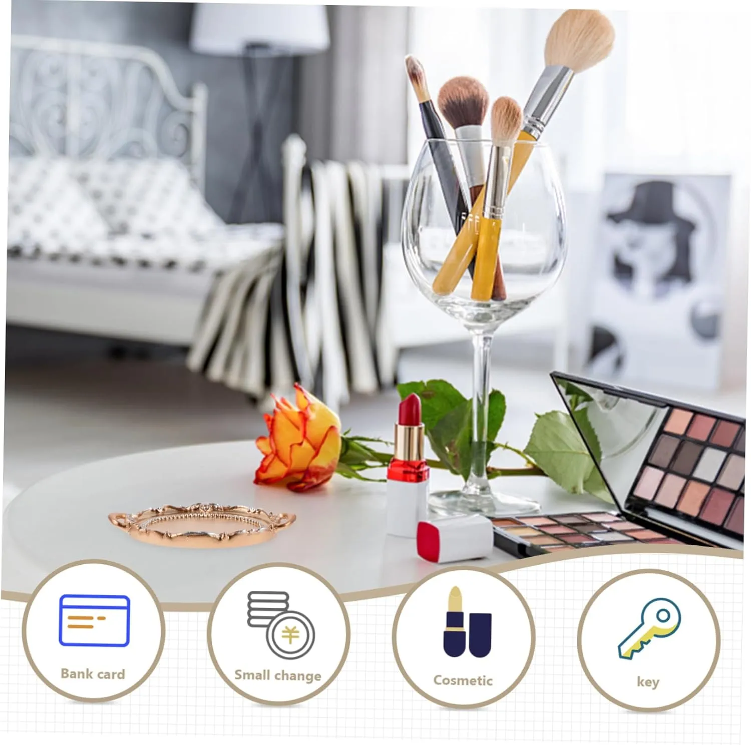 Luxurious Oval Resin Jewelry Dish Trinket Display Tray for Desktop Decor