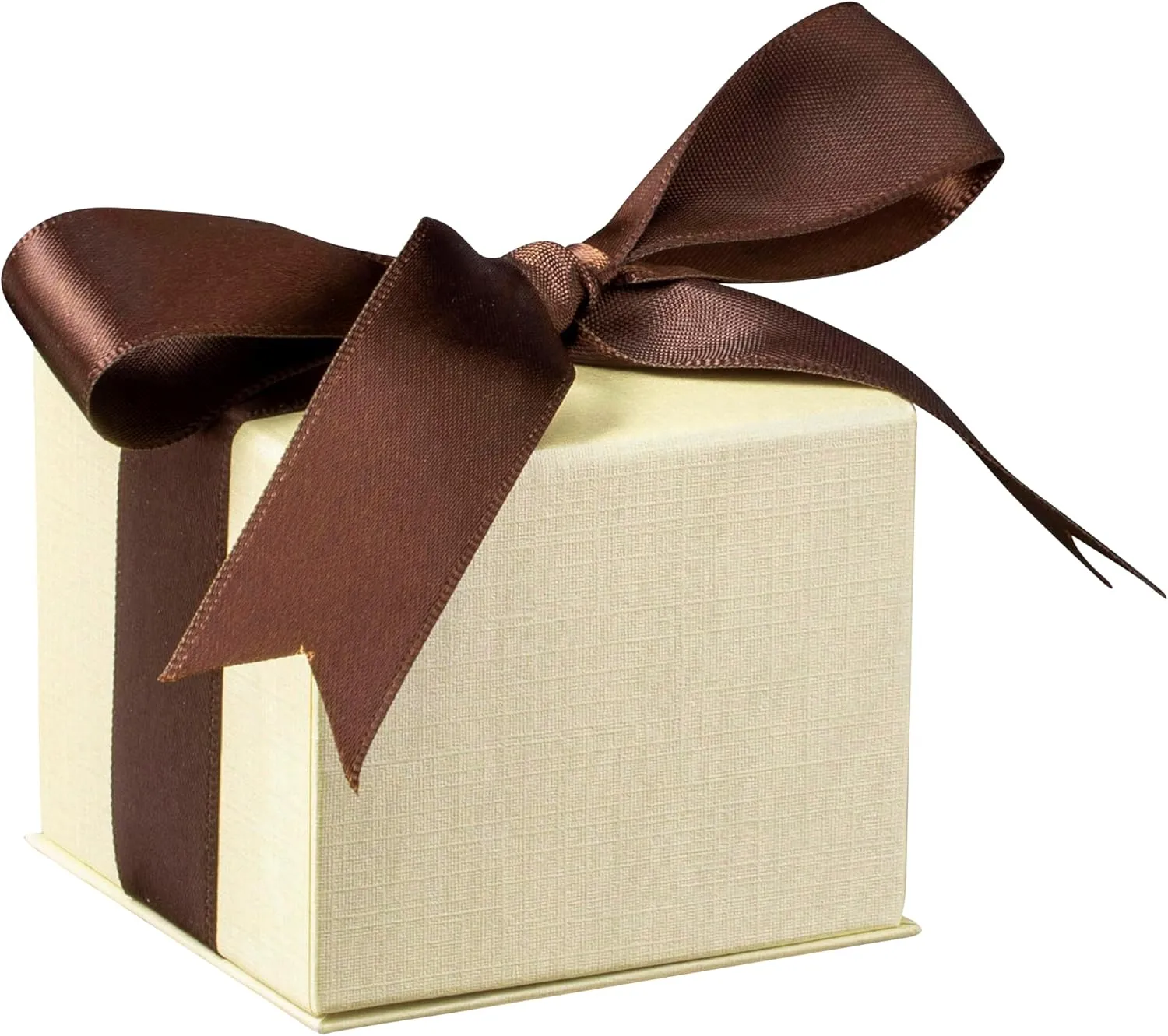 Luxury Dome-Shape Leather Earring Box for Women & Girls  Jewelry Gift Box Ideal for Studs, Small Hanging Earrings  Earring Case with Cream Ribbed Outer Box & Matching Bow Ribbon