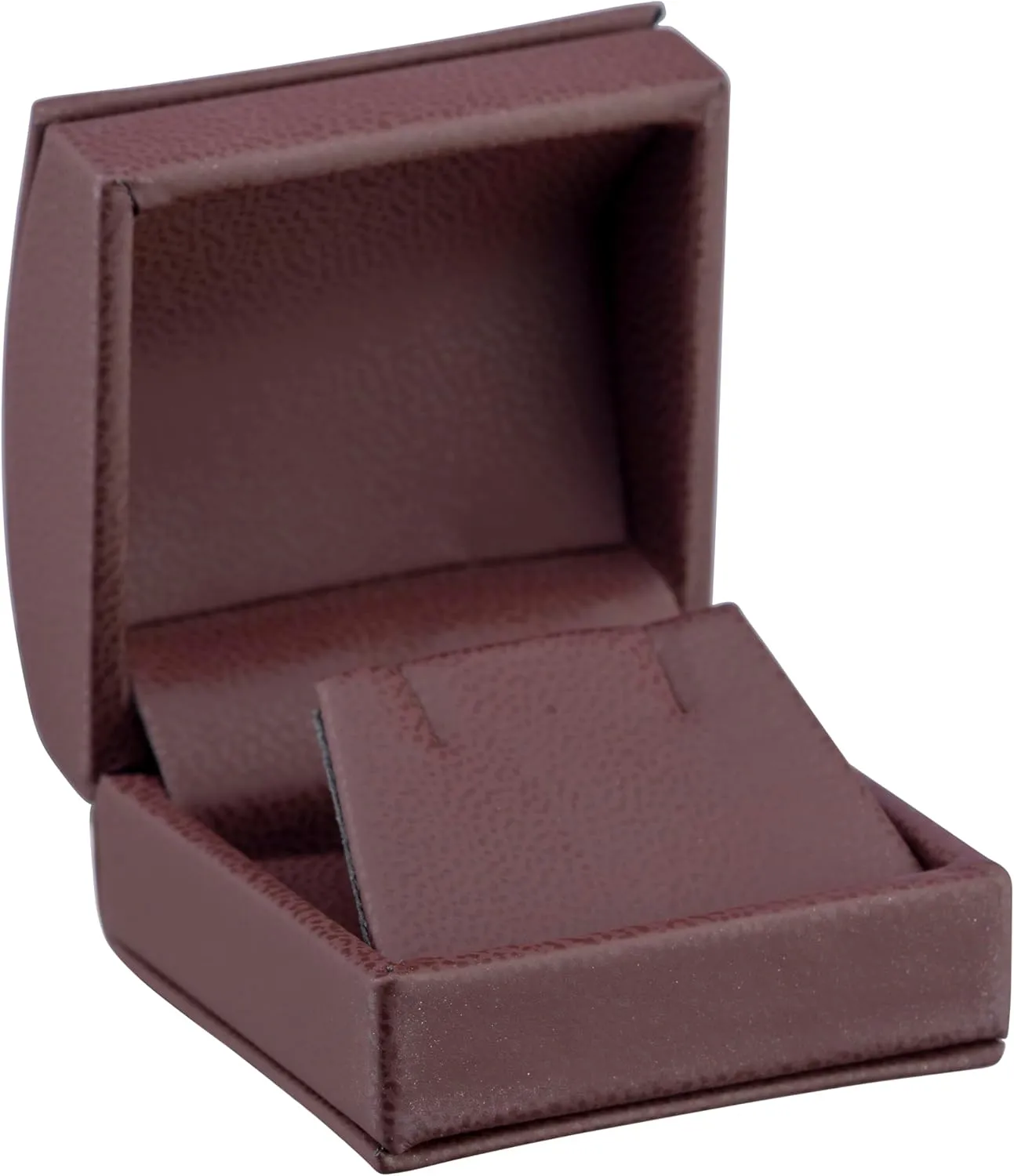 Luxury Dome-Shape Leather Earring Box for Women & Girls  Jewelry Gift Box Ideal for Studs, Small Hanging Earrings  Earring Case with Cream Ribbed Outer Box & Matching Bow Ribbon