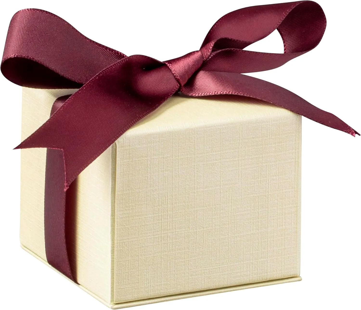 Luxury Dome-Shape Leather Earring Box for Women & Girls  Jewelry Gift Box Ideal for Studs, Small Hanging Earrings  Earring Case with Cream Ribbed Outer Box & Matching Bow Ribbon