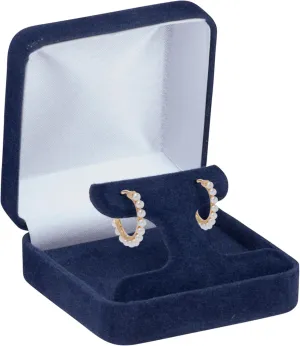 Luxury Rounded-Top Velvet T-Style Earring Box for Women & Girls  Jewelry Gift Box Ideal for Hanging Earrings & Hoops  Earring Case with Velour Interior and Satin Inner Top