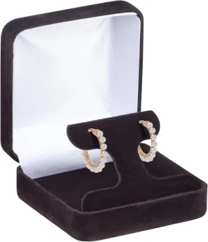 Luxury Rounded-Top Velvet T-Style Earring Box for Women & Girls  Jewelry Gift Box Ideal for Hanging Earrings & Hoops  Earring Case with Velour Interior and Satin Inner Top