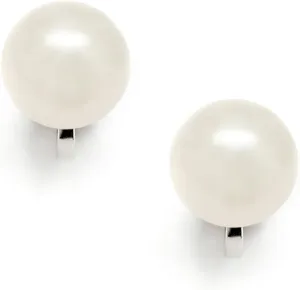 Mariell 9mm Ivory Shell Pearl Clip-On Earrings - Luxurious Freshwater-Look Pearl Button Style Clip Ons