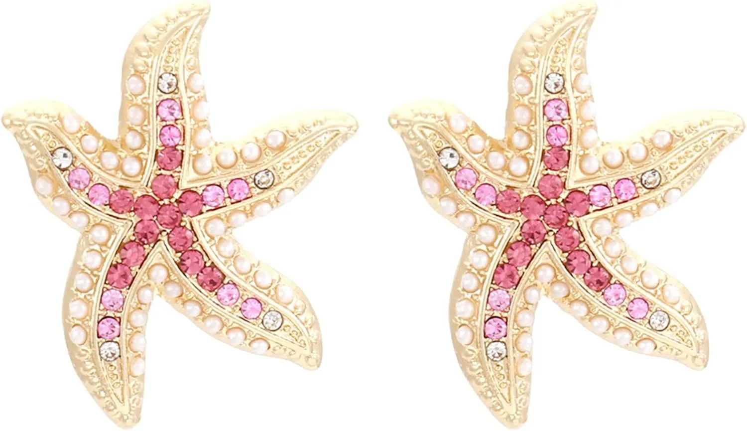 Marine Animal Earrings for Women, Crystal Paved Alloy Drop Earrings, Gold Plated Dangle Earrings for Gift