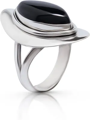 Marquise Black Onyx Vintage Ring - 925 Sterling Silver - Ethnic Tribal And Boho Chic Jewelry - Fashionable And Stylish For Women -Us Size 6-10