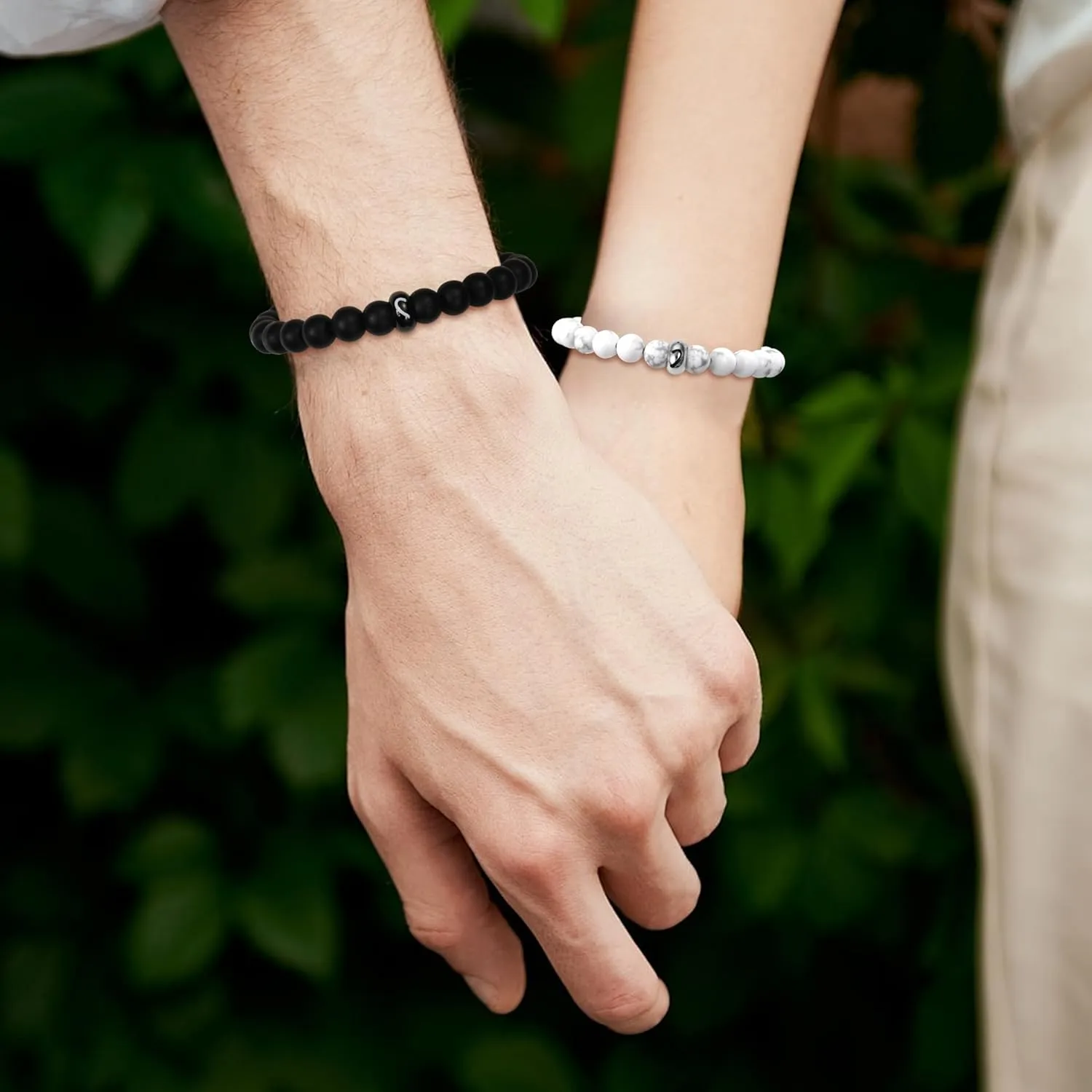 Matching Couples Bracelets Gifts for Girlfriend,Relationship Bracelets for Couple One Year Husband Wife Boyfriend Girlfriend Soulmate,Valentine's Day Birthday Engagement Promise Gift