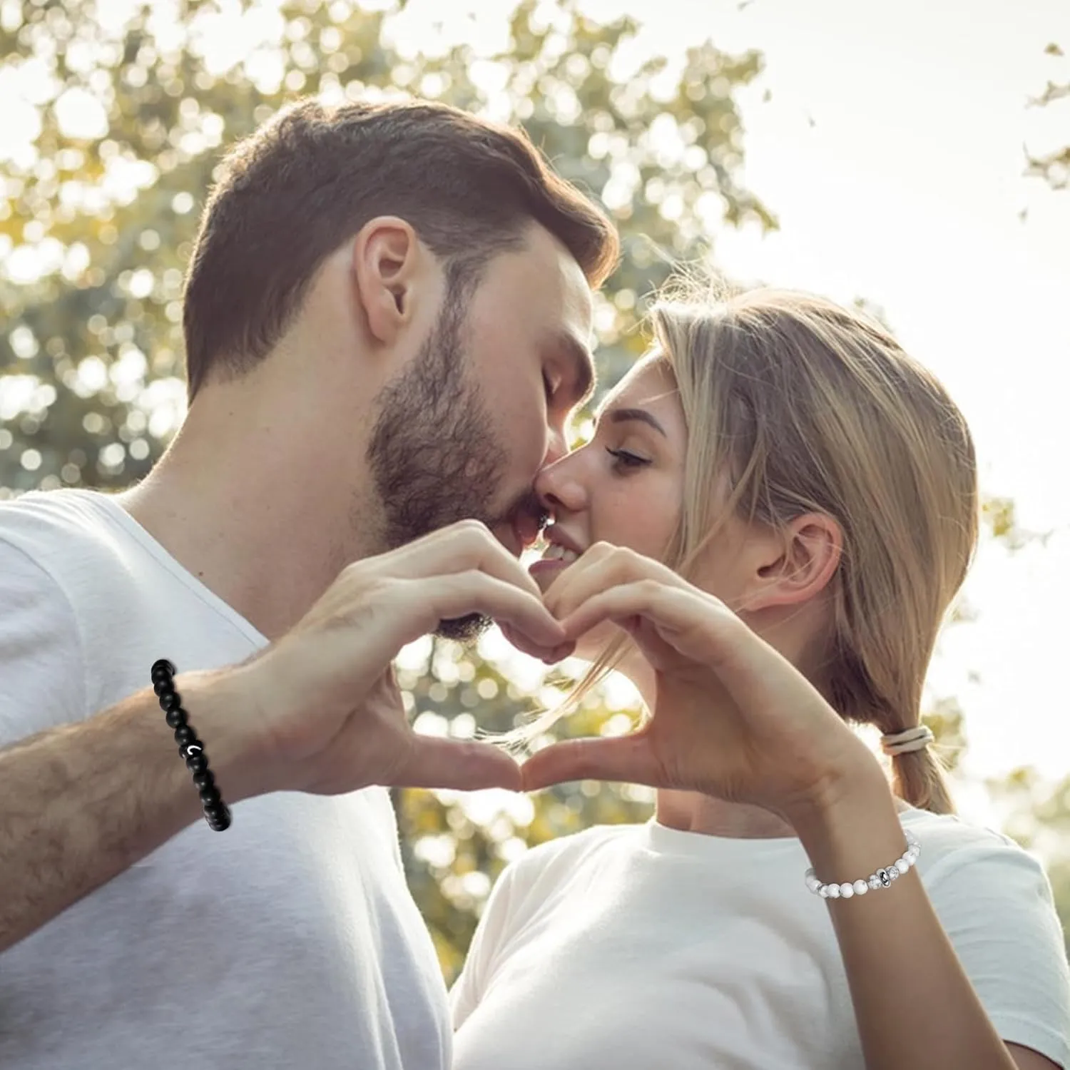 Matching Couples Bracelets Gifts for Girlfriend,Relationship Bracelets for Couple One Year Husband Wife Boyfriend Girlfriend Soulmate,Valentine's Day Birthday Engagement Promise Gift