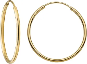 MAZZERI 14k Gold Hoop Earrings - Small, Hypoallergenic, Made in USA - Solid 14 Karat Gold, Endless Closure - Yellow or White Gold