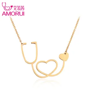 Medical Stethoscope Pendant Chain Necklace for Women