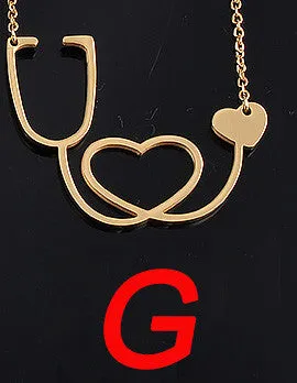 Medical Stethoscope Pendant Chain Necklace for Women