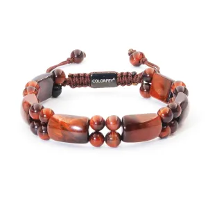 Mens Bracelet Beaded Tiger Eye Bracelets - COLORFEY Real Red Tiger Eye Stone Bracelet Unique Gifts for Men Protection Crystal Bracelet, Premium Handmade Beads Bracelets Masculine Jewelry for Him